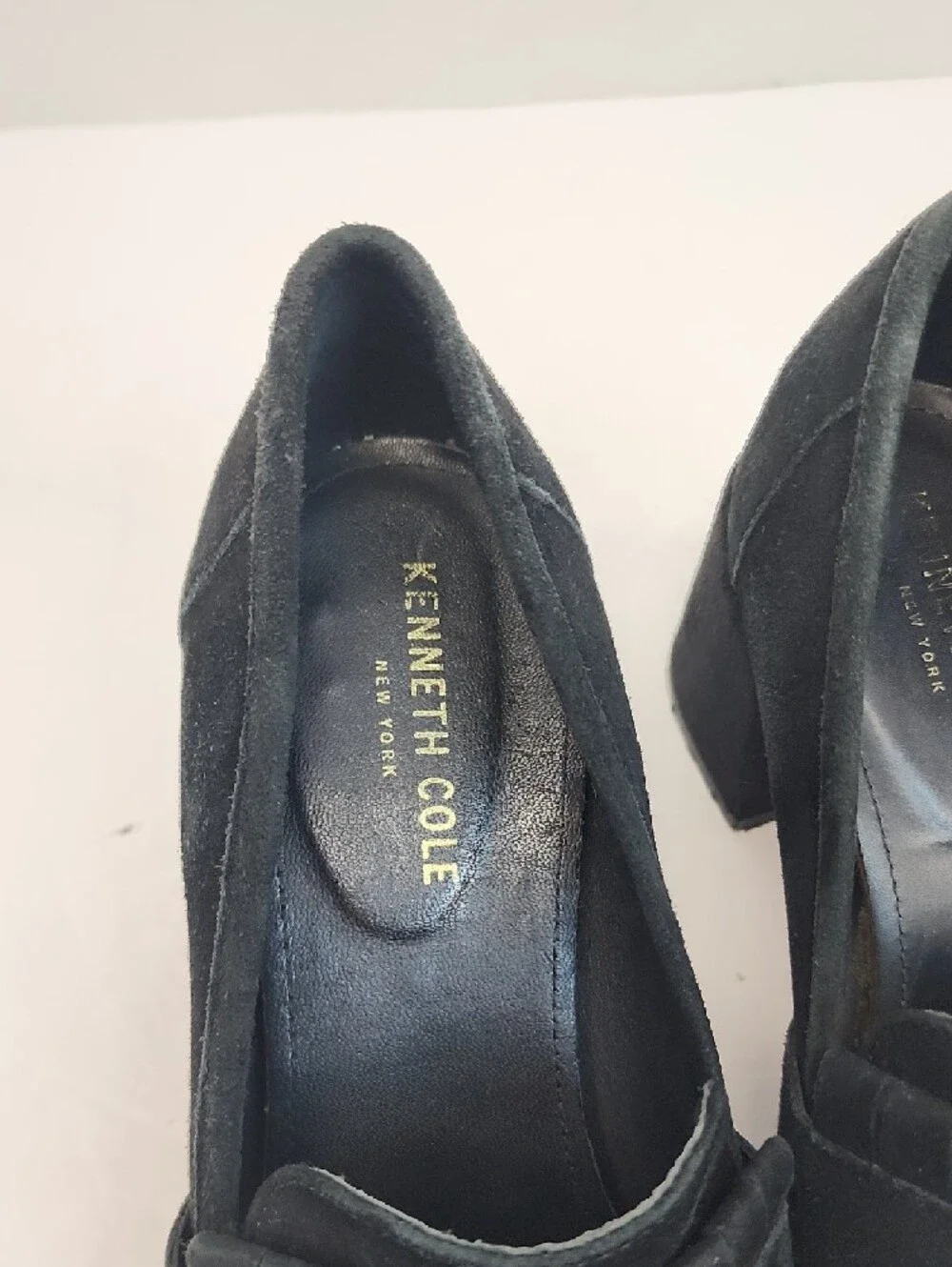 Black Suede Fringe Block Heel Loafers - Women